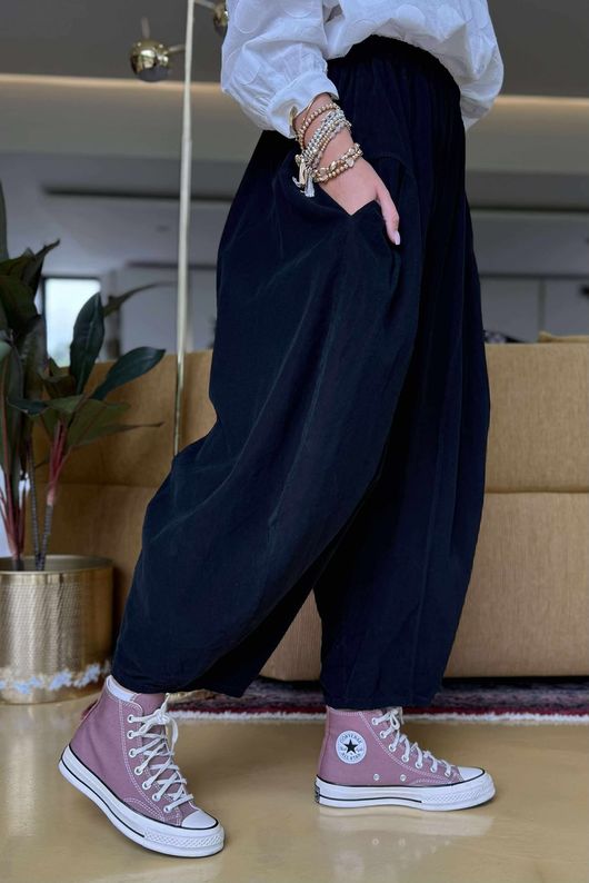 Made in Italy Cooper Needlecord Sia Pant Black 